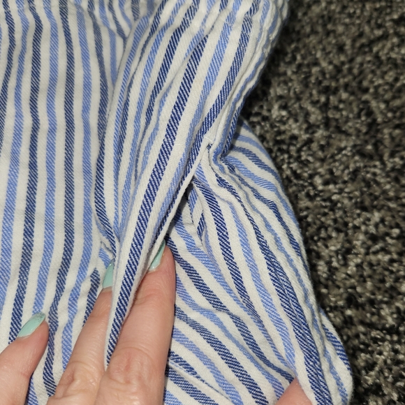 Tommy Hilfiger Off Shoulder Dress Drawstring Waist, Pockets,Blue Stripes, Small - Picture 12 of 12